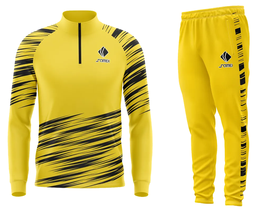 Conjunto Buzo Medio Cierre Cuello Alto BORUSSIA DORMUND AMARILLO - NEGRO - LINEAS COD 61