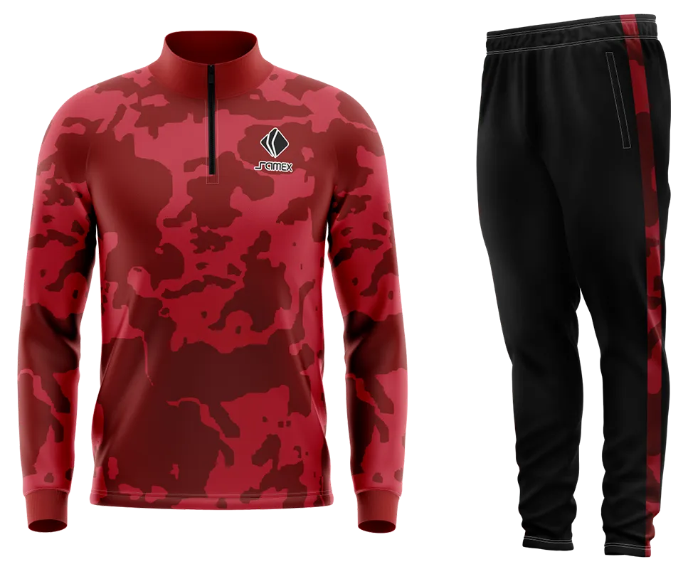 Conjunto Buzo Medio Cierre Cuello Alto MANCHESTER UNITED ENTRENAMIENTO 2020-21 GUINDA COD 81