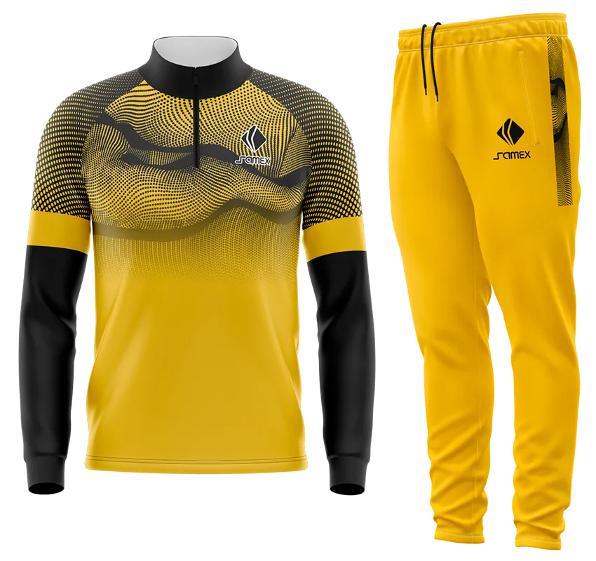 Conjunto Buzo Medio Cierre Cuello Alto BORUSSIA DORTMUND FANTASY AMARILLO - NEGRO - LINEAS - CIRCULOS COD 92