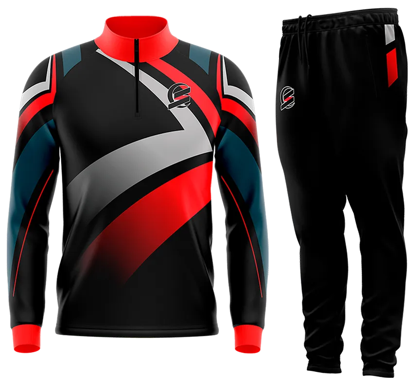 BUZO DEPORTIVO CAPO NEGRO - AZUL - ROJO - FRANJAS cod: 0101 .