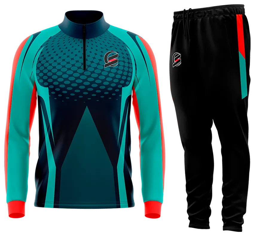 BUZO DEPORTIVO GRAVEL - TURQUESA - CIRCULOS - FRANJAS cod: 0102 .