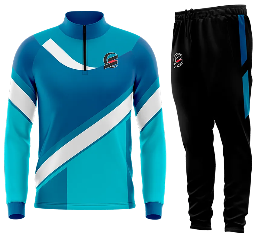 BUZO DEPORTIVO SPORT TURQUESA - AZUL - BLANCO - FRANJAS - DEGRADE cod: 0103 .
