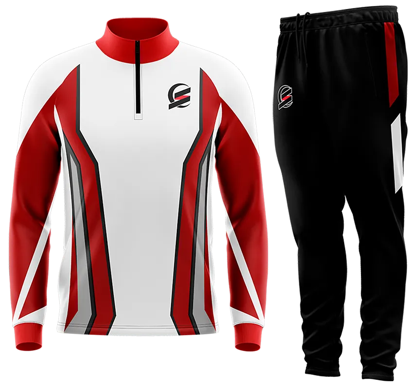 BUZO DEPORTIVO BLANCO - ROJO - NEGRO - FRANJAS cod: 0106 .