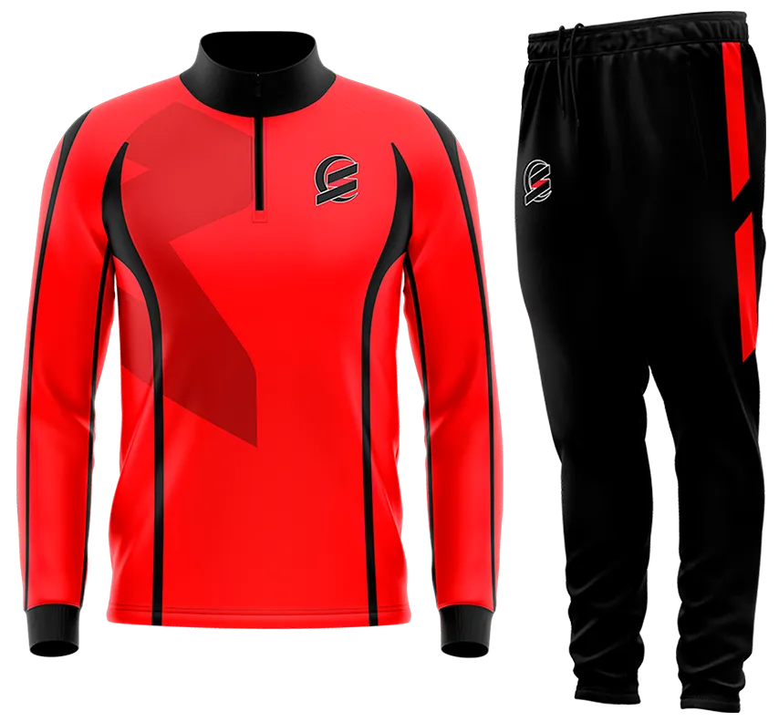 BUZO DEPORTIVO ROJO - NEGRO - FRANJA cod: 0112 .
