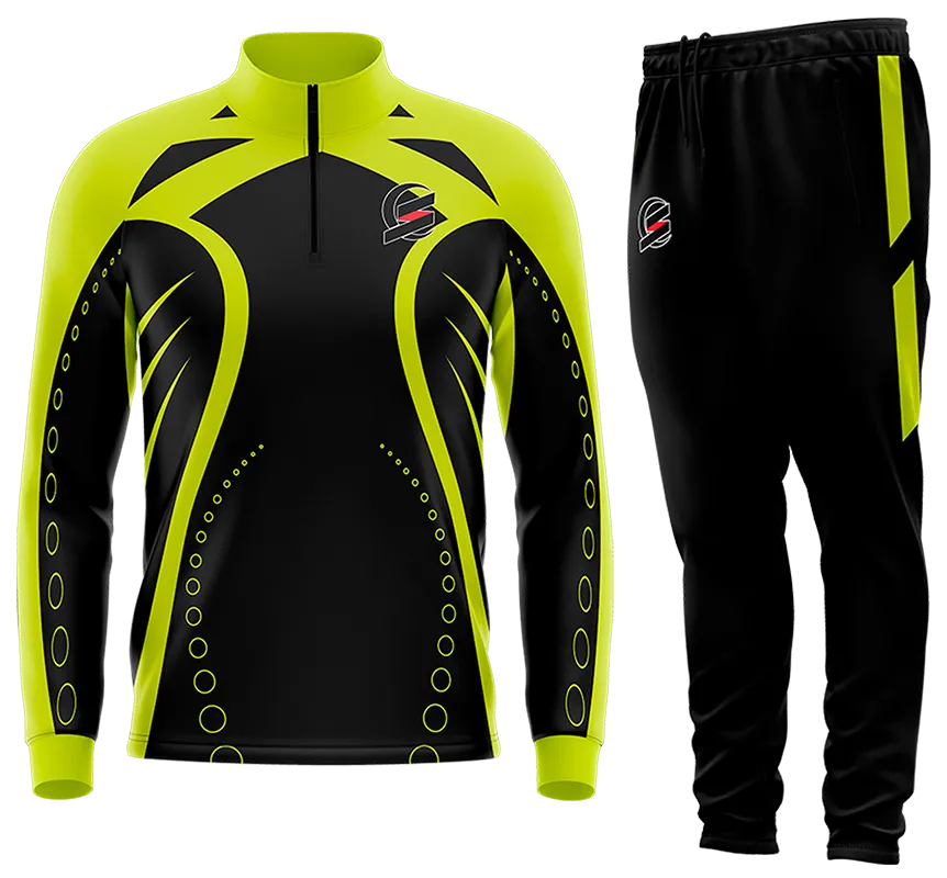BUZO DEPORTIVO NEGRO - VERDE - FRANJAS - CIRCULOS cod: 0120 .