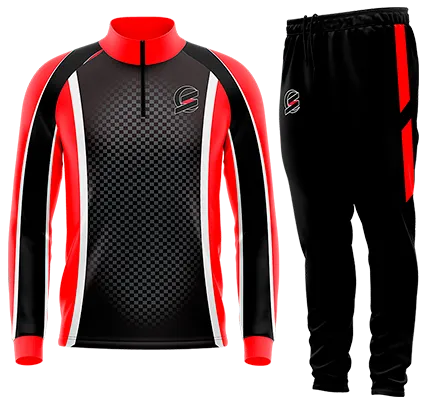 BUZO DEPORTIVO NEGRO - ROJO - BLANCO - CUADROS DIFUMINADOS cod: 0122 .