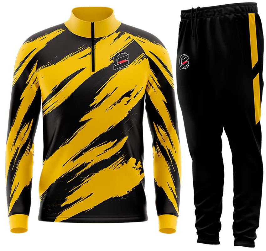 BUZO DEPORTIVO AMARILLO - NEGRO - GRUNGE cod: 0147 .