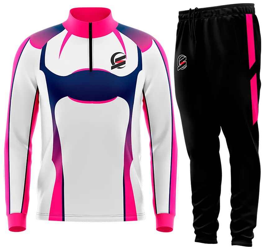BUZO DEPORTIVO BLANCO - AZUL - ROSADO - FRANJAS cod: 0150 .