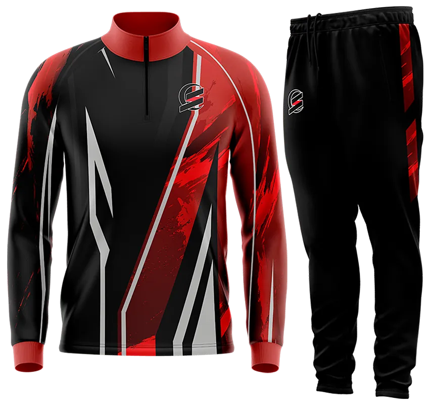 BUZO DEPORTIVO NEGRO - ROJO - BLANCO - FRANJAS cod: 0163 .