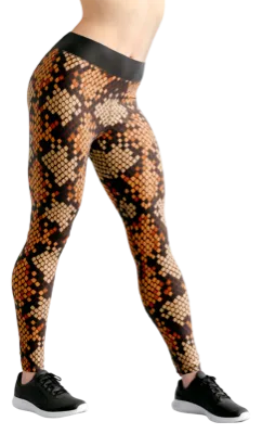 CALZA COD. 006 ANIMAL ESTAMPADO SNAKE AMARILLO - NEGRO - NARANJA