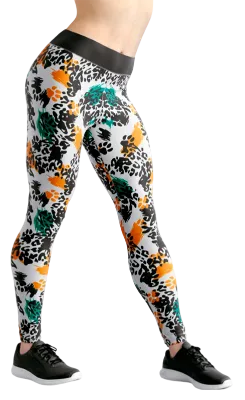 CALZA COD. 041 ANIMAL PRINT BLANCO - TURQUESA - NEGRO - NARANJA - HUELLAS