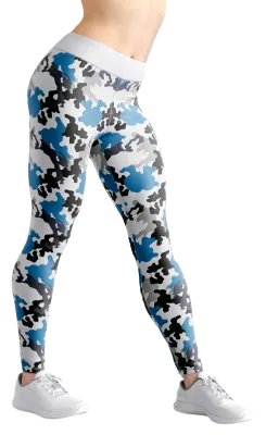 CALZA COD. 071 CAMUFLAJE MILITAR BLANCO - CELESTE - NEGRO - GRIS
