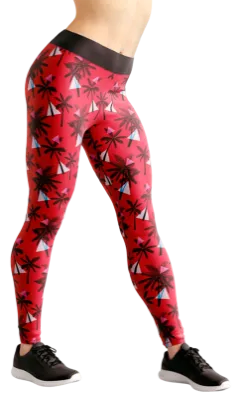 CALZA COD. 161 FLORAL ROJO - PLAMERAS NEGRO - TRIANGULOS BLANCO