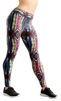 CALZA COD. 261 GEOMETRICA NEGRO - FIGURAS ROSADO - BLANCO - AZUL - ROJO - AMARILLO