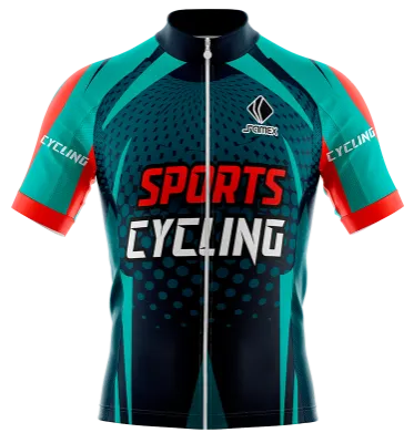 TRICOTA CICLISMO CAMISETA CICLISMO GRAVEL BIKE - TURQUESA - CIRCULOS - FRANJAS COD: 0002 .