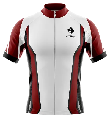 TRICOTA CICLISMO CAMISETA CICLISMO BLANCO - ROJO - NEGRO - FRANJAS COD: 0006 .