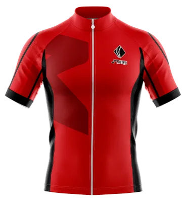 TRICOTA CICLISMO CAMISETA CICLISMO ROJO - NEGRO - FRANJA COD: 0012 .