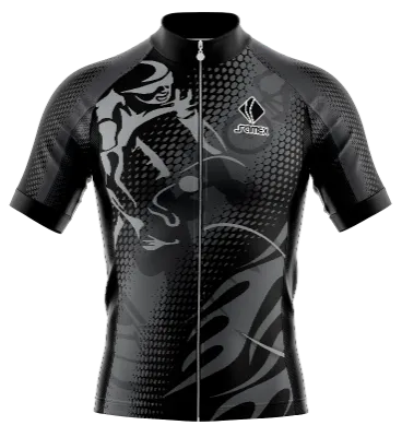 TRICOTA CICLISMO CAMISETA CICLISMO NEGRO - GRIS - CIRCULOS - CICLISTA COD: 0014 .