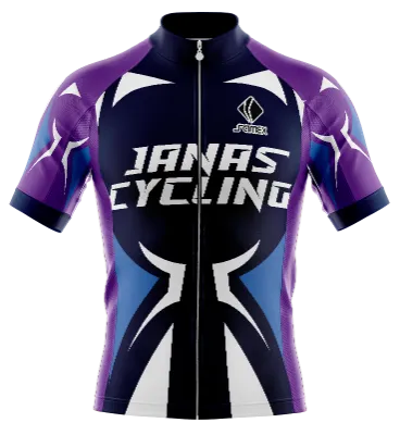 TRICOTA CICLISMO CAMISETA CICLISMO MORADO - AZUL - BLANCO - JANAS CYCLING COD: 0017 .