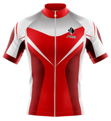 TRICOTA CICLISMO CAMISETA CICLISMO ROJO - BLANCO - TRIANGULOS COD: 0027 .