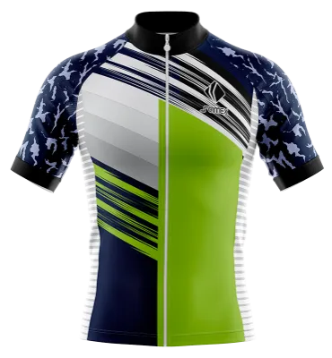 TRICOTA CICLISMO CAMISETA CICLISMO AZUL - VERDE - BLANCO - GRIS - FRANJAS - LINEAS COD: 0032 .