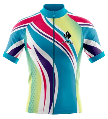 TRICOTA CICLISMO CAMISETA CICLISMO AMARILLO - CELESTE - AZUL - ROSADO - BLANCO - FRANJAS OBLICUAS COD: 0039 .