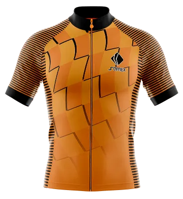 TRICOTA CICLISMO CAMISETA CICLISMO NARANJA - NEGRO - CUAD5RO - LINEAS COD: 0040 .