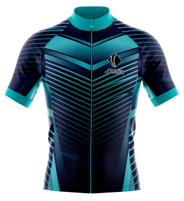 TRICOTA CICLISMO CAMISETA CICLISMO AZUL - TURQUESA - LINEAS DIAGONAL COD: 0046 .