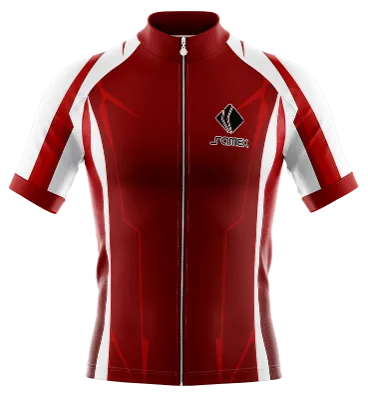 TRICOTA CICLISMO CAMISETA CICLISMO ROJO - BLANCO - FRANJAS - LINEAS COD: 0048 .