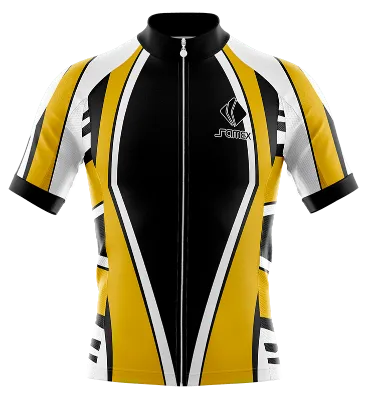 TRICOTA CICLISMO CAMISETA CICLISMO AMARILLO - BLANCO - NEGRO - ROMBOS COD: 0051 .