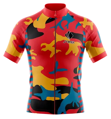 TRICOTA CICLISMO CAMISETA CICLISMO ROJO - AMARILLO - CELESTE - NEGRO - CAMUFLAJE COD: 0053 .