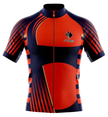 TRICOTA CICLISMO CAMISETA CICLISMO ROJO - AZUL - FRANJAS - CIRCULOS COD: 0056 .