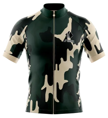 TRICOTA CICLISMO CAMISETA CICLISMO VERDE - NEGRO - CREMA - CAMUFLAJE COD: 0059 .