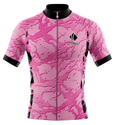 TRICOTA CICLISMO CAMISETA CICLISMO ROSADO - NEGRO - CAMUFLAJE COD: 0061 .