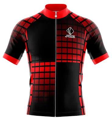 TRICOTA CICLISMO CAMISETA CICLISMO NEGRO - ROJO - CUADROS COD: 0071 .