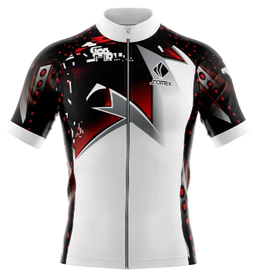 TRICOTA CICLISMO CAMISETA CICLISMO BLANCO - ROJO - NEGRO - GRIS - PIXELES COD: 0080 .
