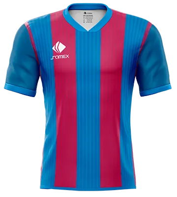 CAMISETA DE FUTBOL COD. 008 BARCELONA 2016 -2017 AZUL - FRANJAS ROJO