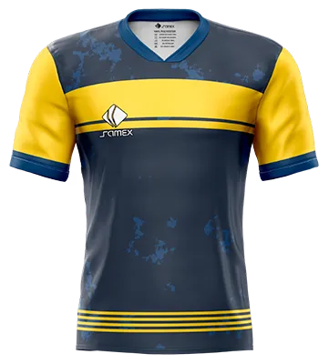 CAMISETA DE FUTBOL COD. 016 BOCA JUNIORS 2018 II AZUL - AMARILLO FRANJAS
