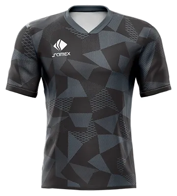 CAMISETA DE FUTBOL COD. 034 PSG TERCERA 2017-18 NEGRO FIGURAS GEOMETRICAS GRIS