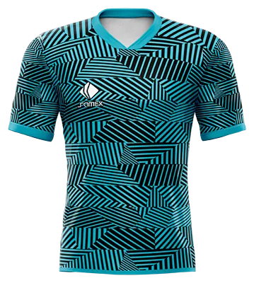 CAMISETA DE FUTBOL COD. 040 BARCELONA ENTRENAMIENTO 2016 - NEGRO - LINEAS TURQUESA