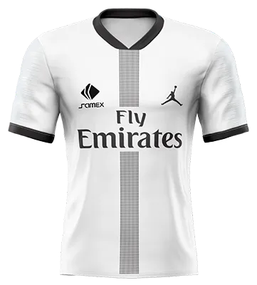 CAMISETA DE FUTBOL COD. 060 PSG 2019 LOCAL BLANCO - FRANJA NEGRO
