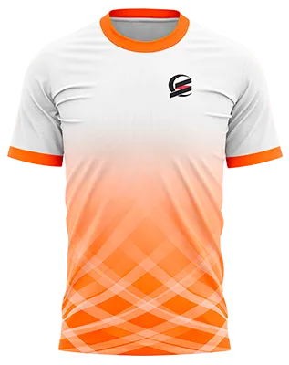CAMISETA PADEL COD. 009 BLANCO DEGRADE NARANJA - EFECTO HUMO BLANCO