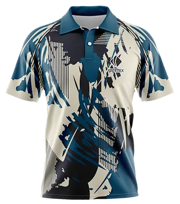 CAMISETA TENNIS CUELLO CAMISERO COD 0027 BLANCO - AZUL - CELESTE - LINEAS.