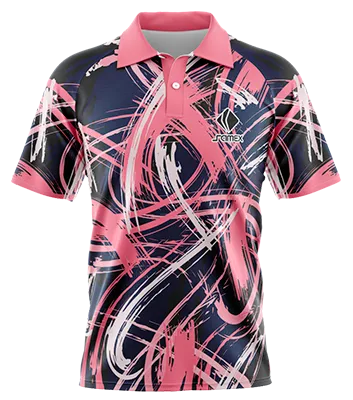 CAMISETA TENNIS CUELLO CAMISERO COD 0030 AZUL - NEGRO - ROSADO - ABSTRACTO.