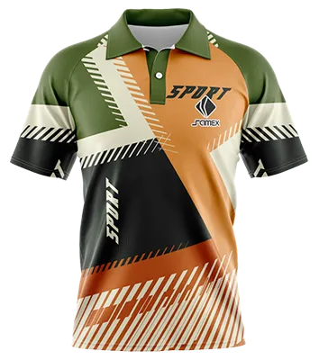 CAMISETA TENNIS CUELLO CAMISERO COD 0037 CREMA - NARANJA - NEGRO - VERDE - FRANJAS.