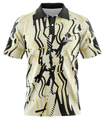 CAMISETA TENNIS CUELLO CAMISERO COD 0038 CREMA - AMARILLO - NEGRO - FRANJAS OBLICUAS.