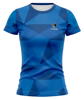 CAMISETA VOLEY FUTBOL DAMA CAMISETA CELESTE - AZUL - TRIANGULOS COD: 0006 .