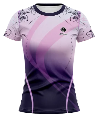 CAMISETA VOLEY FUTBOL DAMA CAMISETA MORADO - LILA - FLORES COD: 0012 .
