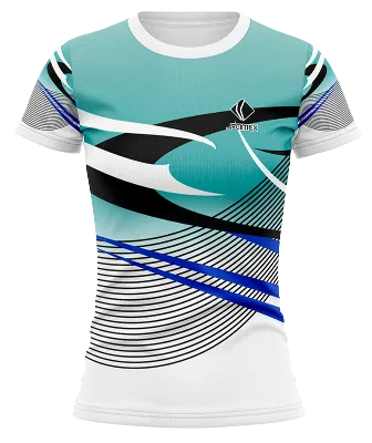 CAMISETA VOLEY FUTBOL DAMA CAMISETA BLANCO - VERDE - NEGRO - LINEAS COD: 0013 .