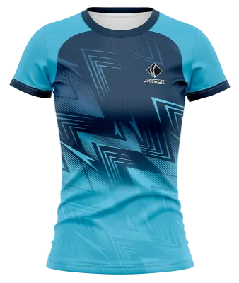 CAMISETA VOLEY FUTBOL DAMA CAMISETA CELESTE - AZUL - LINEAS COD: 0014 .